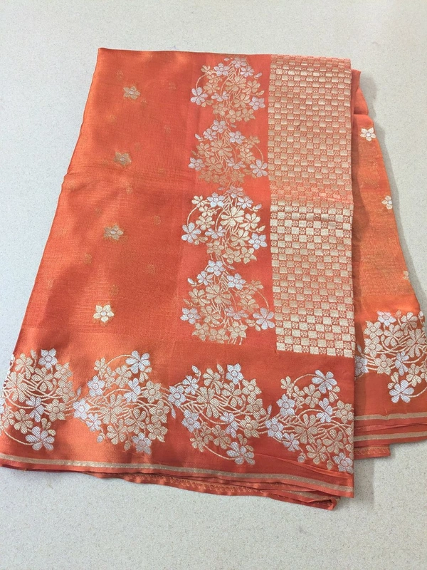 Pure Mushru Sillk Kota - Orange