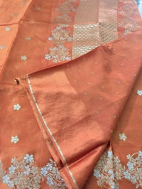 Pure Mushru Sillk Kota - Orange