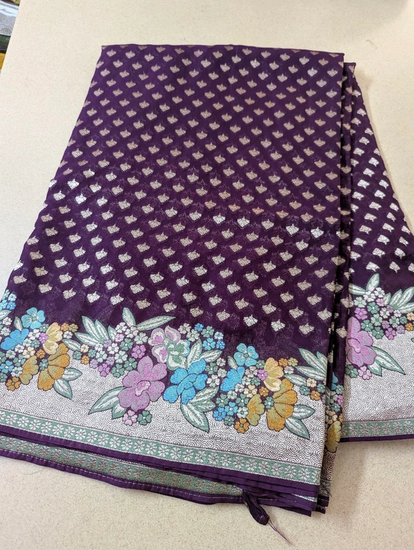 Pure Designer Georgette  - Purple