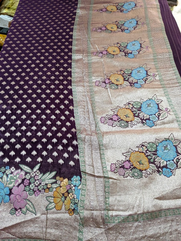 Pure Designer Georgette  - Purple