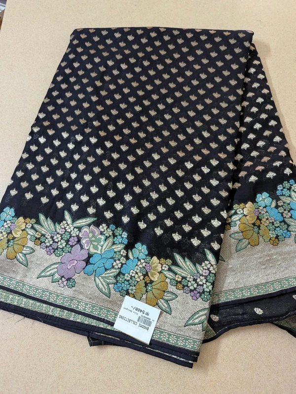 Pure Designer Georgette  - Black