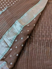 Pure Designer Georgette  - Brown