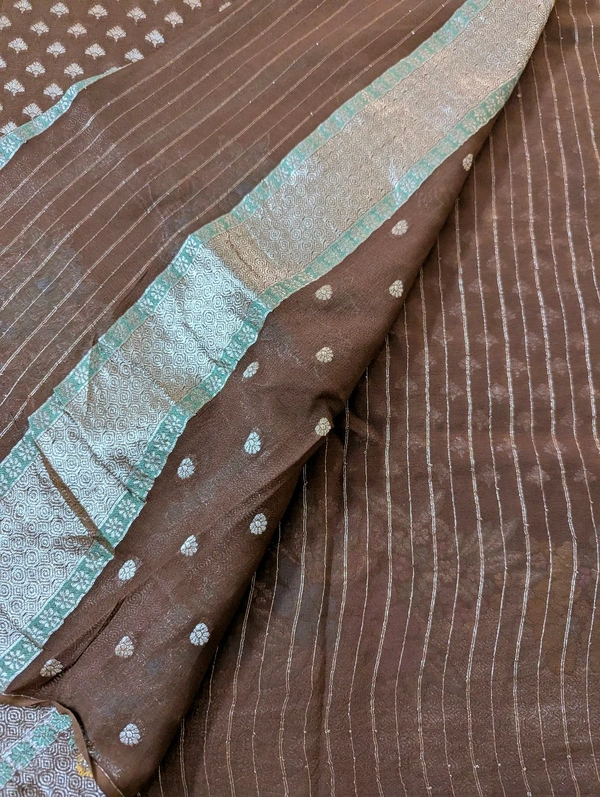 Pure Designer Georgette  - Brown