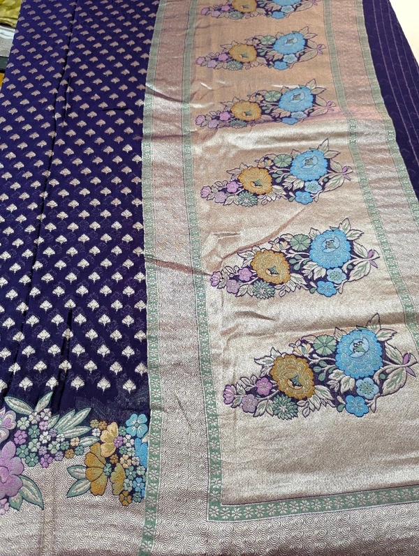 Pure Designer Georgette  - Pigment Indigo