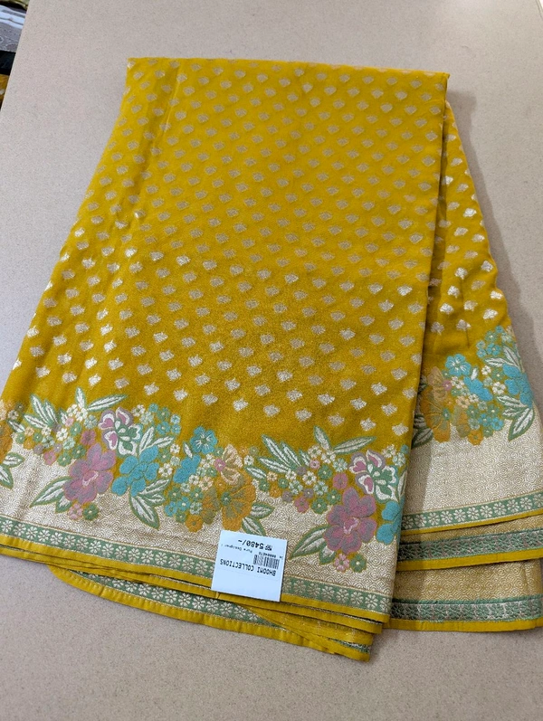 Pure Designer Georgette  - Gold