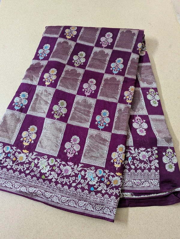 Pure Tusser Tissue Designer  - Purple