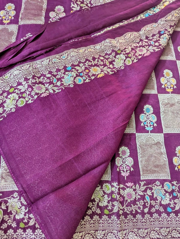 Pure Tusser Tissue Designer  - Purple