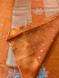 Designer Mushru Kota With Meena - Orange