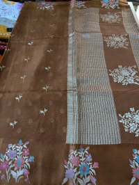 Designer Mushru Kota With Meena - Brown