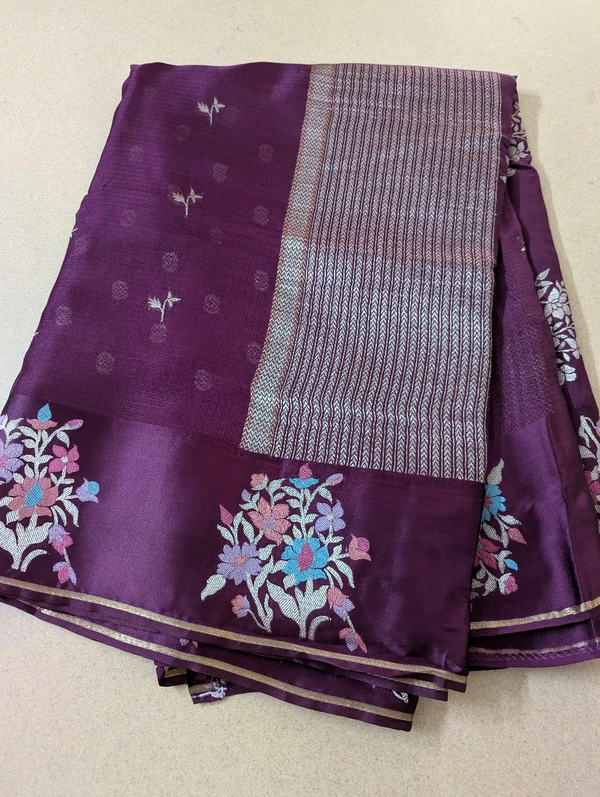 Designer Mushru Kota With Meena - Purple