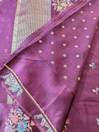 Designer Mushru Kota With Meena - Purple