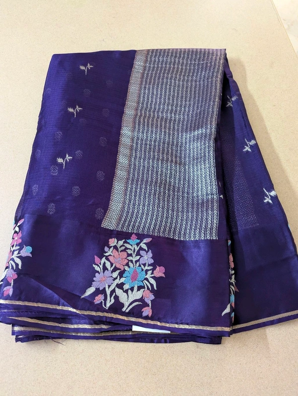 Designer Mushru Kota With Meena - Pigment Indigo