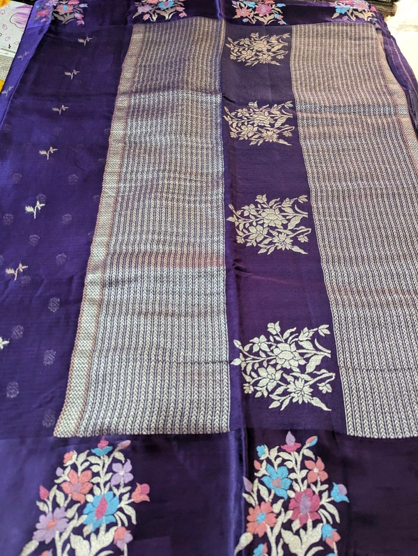 Designer Mushru Kota With Meena - Pigment Indigo