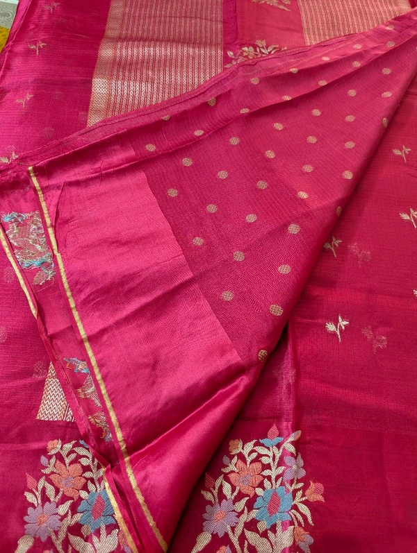 Designer Mushru Kota With Meena - pink