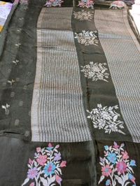 Designer Mushru Kota With Meena - Thatch Green