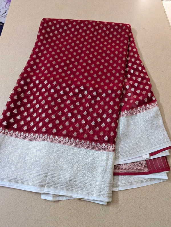 Pure Kora Georgette  - Red