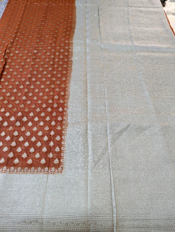 Pure Kora Georgette  - Orange