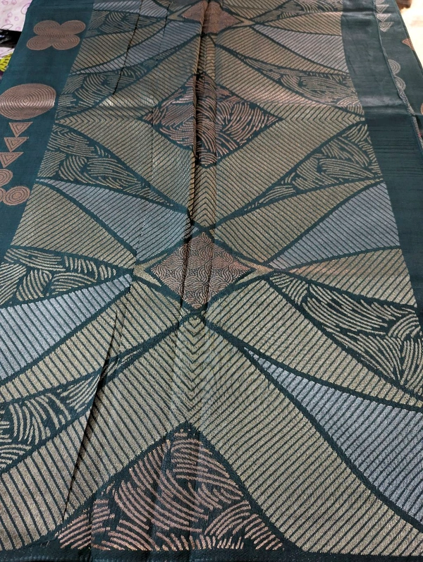 Pure Manipuri Kora Designer  - Vz, Dark green