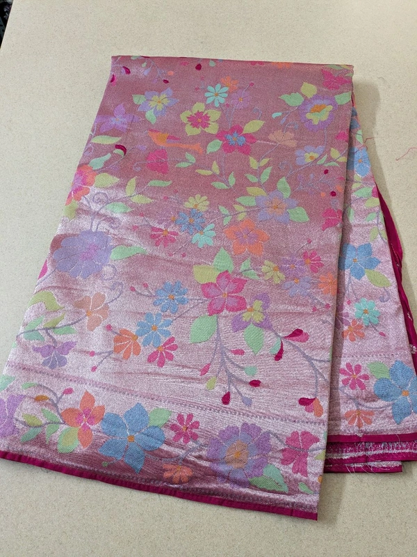 Pure Designer Tissue Paithani - pink