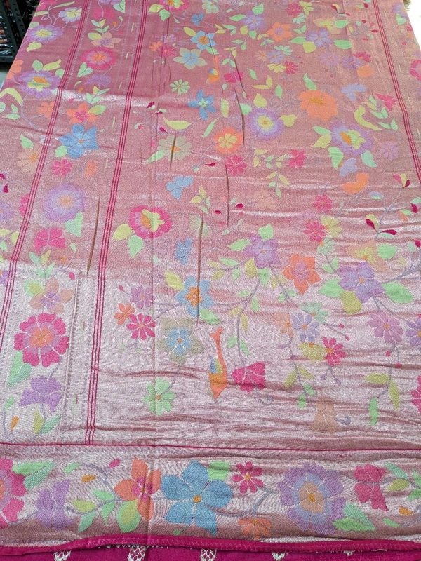 Pure Designer Tissue Paithani - pink