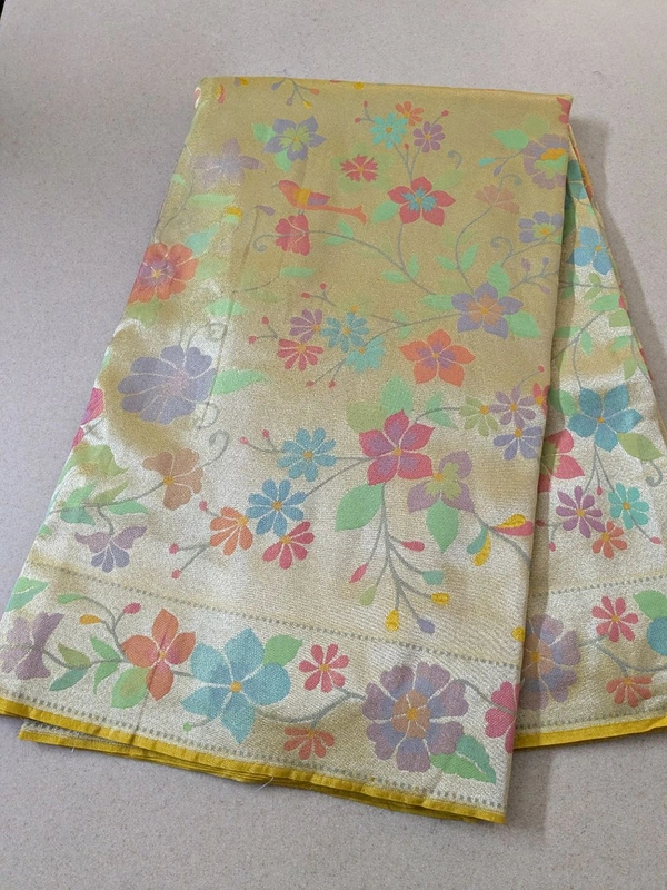 Pure Designer Tissue Paithani - Gold