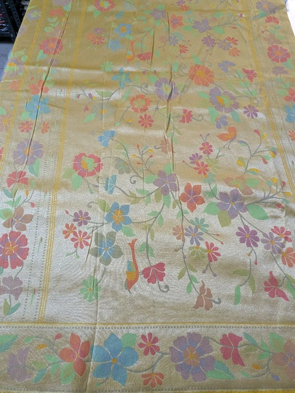 Pure Designer Tissue Paithani - Gold