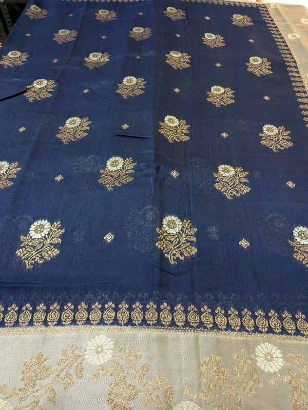 Tissue Georgette  - Gray and navy blue