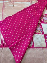 Pure Tissue With Meena Reshma Work - pink