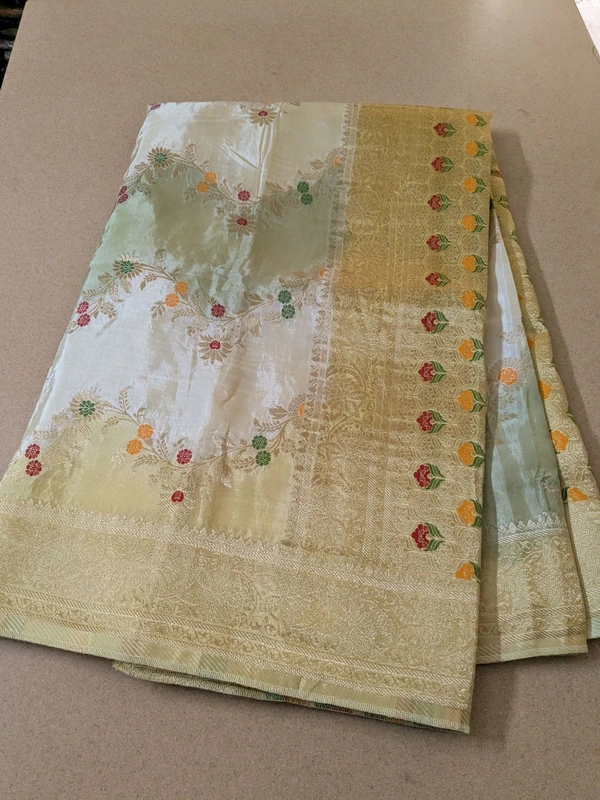 Pure Designer Beneras Soft Pattu - Vz, Cream