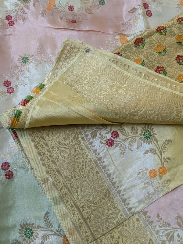 Pure Designer Beneras Soft Pattu - Vz, Cream