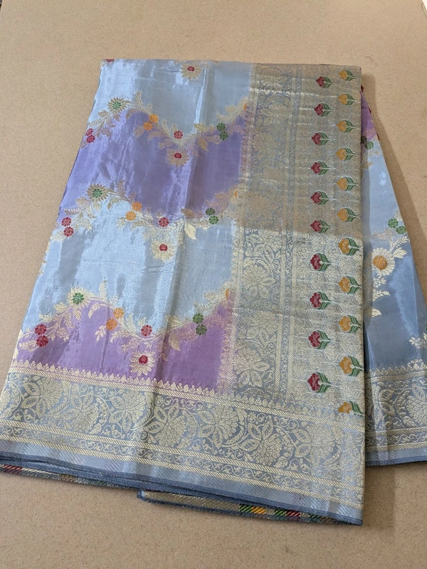 Pure Designer Beneras Soft Pattu - Vz, Gray