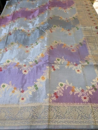 Pure Designer Beneras Soft Pattu - Vz, Gray