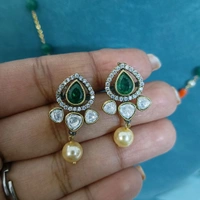 Designer Beads Set With Mossanite Pendant 