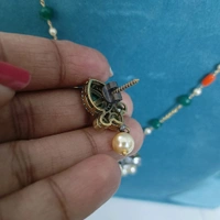 Designer Beads Set With Mossanite Pendant 