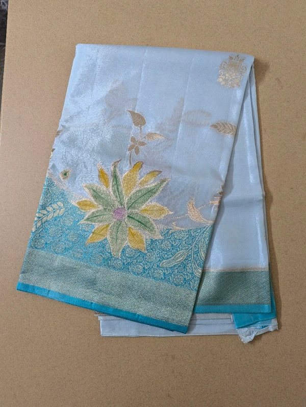 Designer Beneras Silk  - sky blue