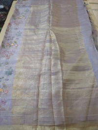 PURE HANDLOOM ORGANZA TISSUE - Blue Chalk
