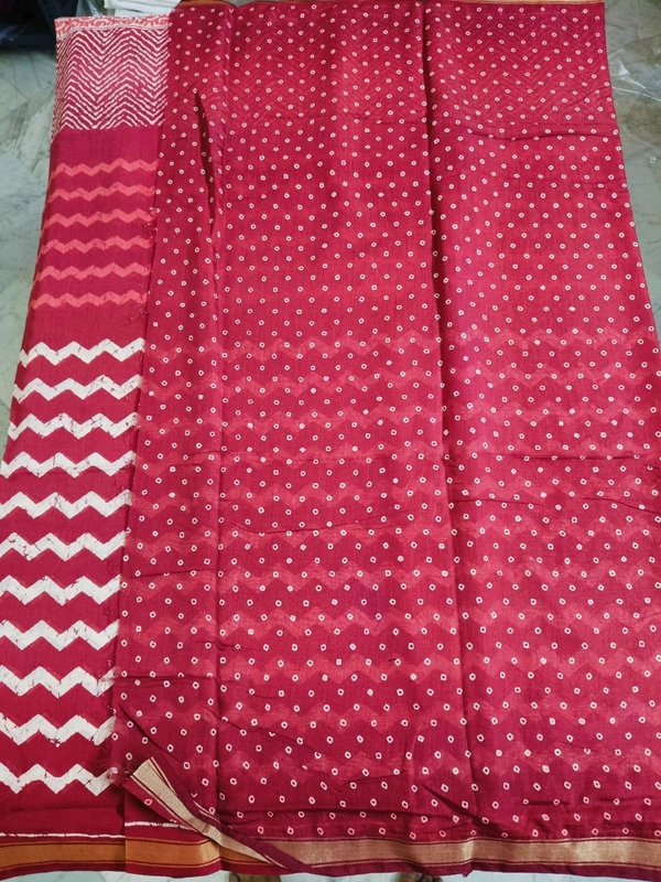 chanderi silk - Red