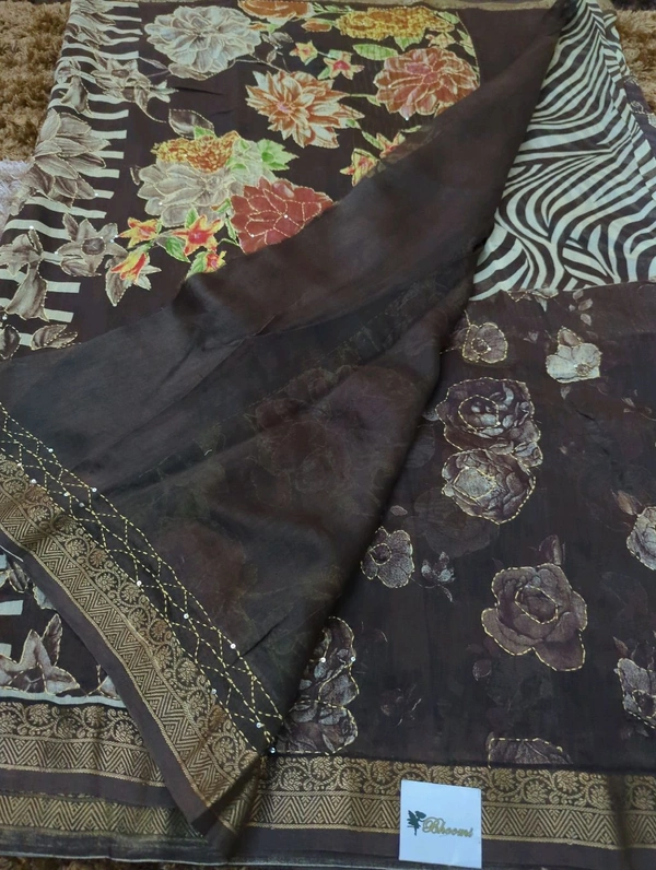 CHANDERI SAREE - Morocco Brown