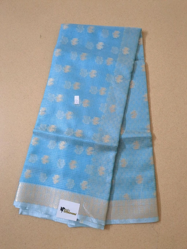 SILK KOTA SAREE - sky blue