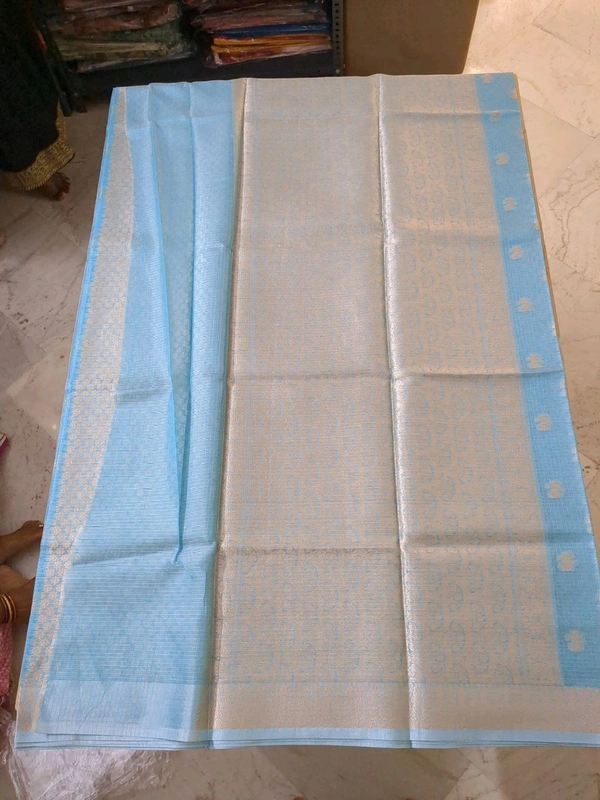 SILK KOTA SAREE - sky blue