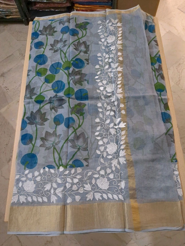 pure silk kota pythani - mystic blue