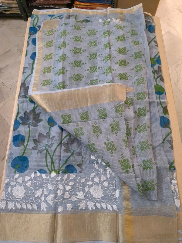 pure silk kota pythani - mystic blue