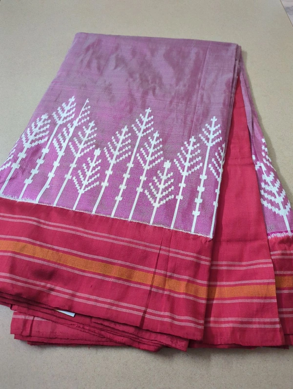 pure double ikkat - Red