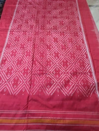 pure double ikkat - Red