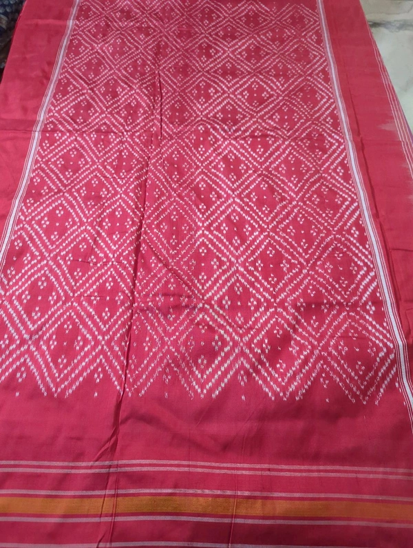 pure double ikkat - Red