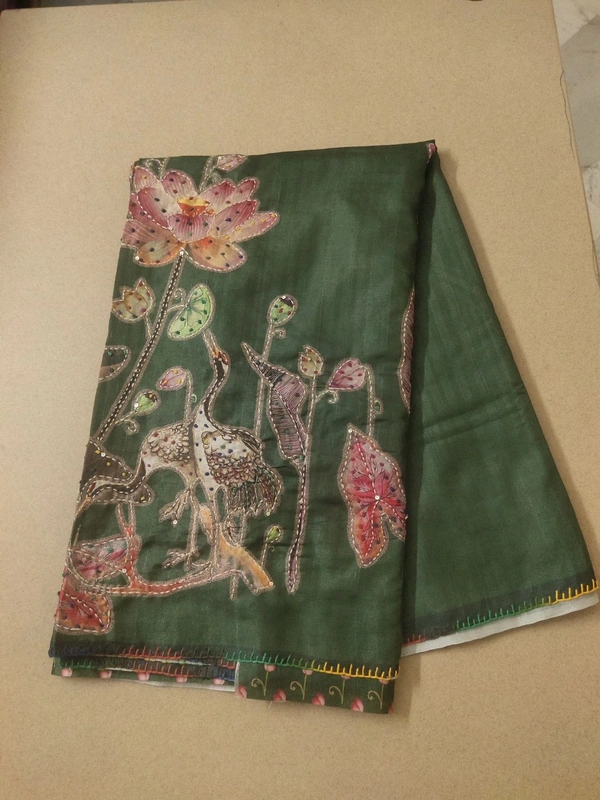 tusser opplique - green