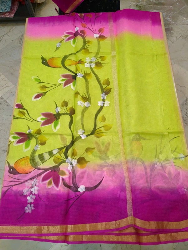 pure silk kota - pink