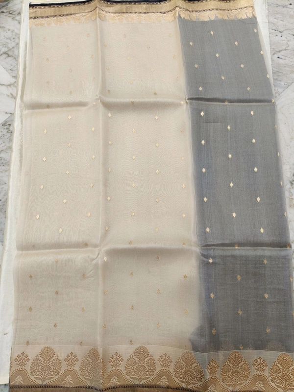 PURE HANDLOOM ORGANZA TISSUE - cream