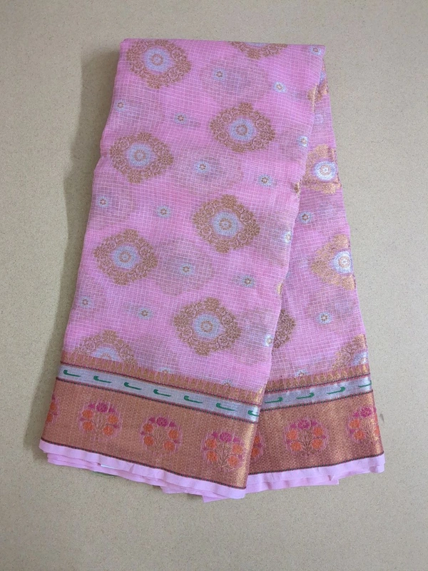 pure cotton kota jaal weaving - pink