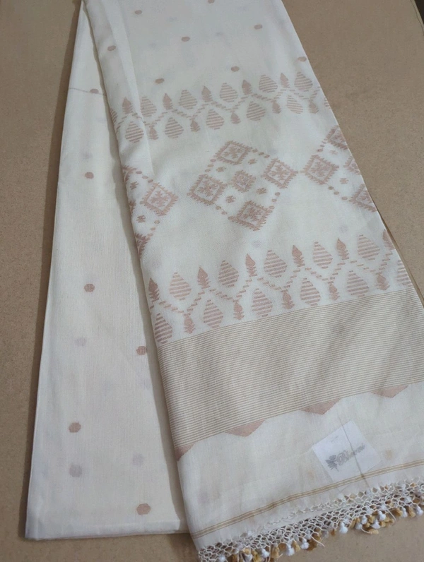 pure handloom khadi cotton - White